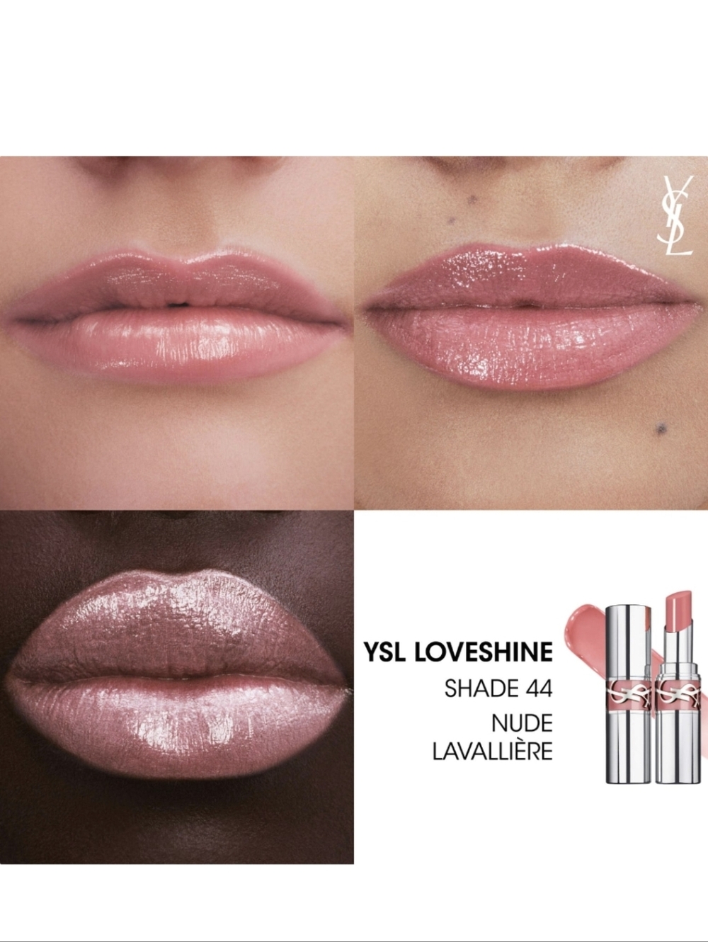 YSL Loveshine High-Shine Caring Lipstick: Nude Lavalliere (44), .04, NIB - Picture 2 of 9